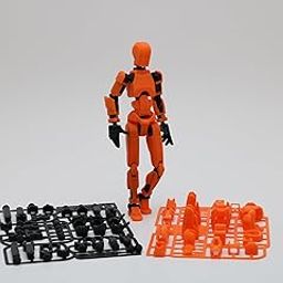 Craftgami DIY Dummy-13 Action Figure Robot | Fully Articulated Action Figure Toy | 3D Printed (5.4inches) (Orange-Black)-13