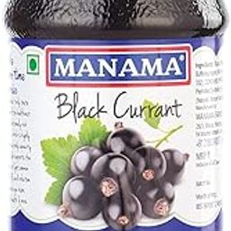 Manama Black Currant Jam | Real Fruit Ingredients | Actual Black Currant Fruit Pieces | 500GMS Bottle | Pack of 1-12