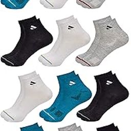 12 Pairs Solid Cotton Ankle Length Socks for Men & Women, Multicolor, Pack of 12, Free Size-image-12