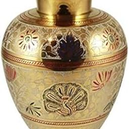 SkyWalker Hand Crafted Metal Brass Flower Vase with Bidri Nakkashi Work, Collectible Art (Multicolour, 6 IN)-image-30