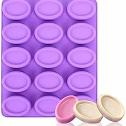 15-Cavity Oval Soap Making Silicone Mould, Purple-picture-16