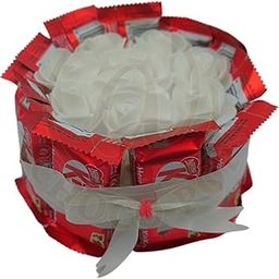 @Chocopops Round Shape Gift Bouquet - Bouquet of Nestle Kitkat Chocolates (10pcs) with Flowers-image-77