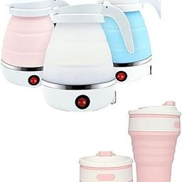 FEXMY Foldable Electric Kettle With Cup, 600ML-350ML, 100-240V Food Grade Silicone Foldable Kettle, used for boiling Water, making tea and coffee, instant noodles, soup etc-picture-21