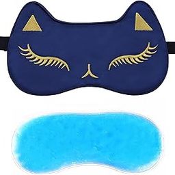 Jenna™ Cute Sleeping Eye Shade Mask Cover for Insomnia, Meditation, Puffy Eyes and Dark Circles Blue With Gel-picture-50