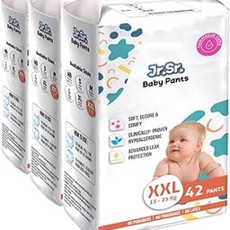 Jr. Sr. Baby Diaper Pants with Advanced Leak Protection | Soft & Comfortable| XXL | 15-25 Kg | 126 Counts | Pack of 3-32