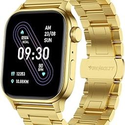 Fire-Boltt Rise Luxe Stainless Steel Luxury, 47mm (1.85) Display Bluetooth Calling, Rotating Crown, AI Voice Assistant, 120 Sports Modes, Neon UI, Stainless Steel Straps, SpO2 (Gold)-9