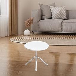 Sofa Side Table Metal Legs Versatile Drink Table for Small Space Home Indoor White-picture-0