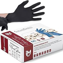 intelliMED Black Nitrile Gloves, Smooth Disposable Powder Free Examination Hand gloves, Multi-Purpose everyday usage, Superior Durability Surgical Gloves & General Gloves (Medium, Pack of 100 (Black))-picture-18