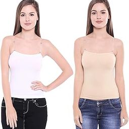 Women's Pack Of 2 Body Hugging (Slim Fit) Camisole E68-image-77