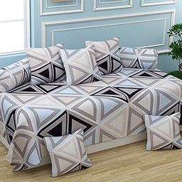 Jyotaksh 200TC Diwan Set Cotton 8 Piece | Deewan Printed Bedsheet Sets for Living Room Hall (Set of 8 Piece, 1-Bed Sheet 60x90 Inch | 2-Bolster Cover 16x32 Inch | 5-Cushion Cover 16x16 Inch)(AF-08)-image-34