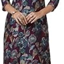 Womens Maroon Botanical Print Muslin Blend Kurta Set with Sequins-image-51