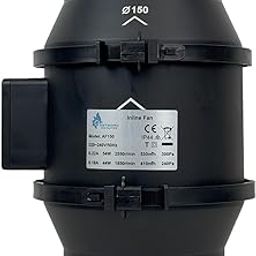 Astberg Luxe AF-150 150mm/6” 530CMH 311 CFM Premium Black Silent Mixed-Flow Duct Exhaust 2 year warranty/ISO, CE, RoHS Certified/(European Standards)-image-29