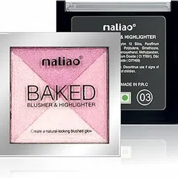 Maliao Baked Blusher & Highlighter (03) | Natural-Looking Blushed Glow | Smooth, Buildable Formula | Long-Lasting & Radiant Finish | Ideal for All Skin Types, 9g-image-53