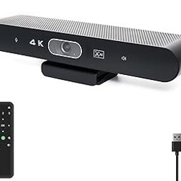 Conference Room Camera, All-in-One 4K Webcam with Microphone and Speaker, AI Tracking and Auto Framing, Wide Angle of View, Plug and Play USB Webcam for PC, Mac, Meetings, Teams, Zoom (Black) (Black)-image-87