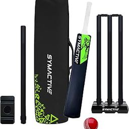 Amazon Brand - Symactive Drive Heavy Duty Plastic Cricket Bat Kit, Full Size (34" X 4.2"inches) Premium Bat Combo for All Age Groups-image-52