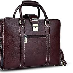 15.6" Laptop Bag for Men - Genuine Leather Office Bag - Messenger Bag with Padded Laptop Compartment, Multiple Pockets & Compartments - Ideal for Office, Travel, Daily Use-picture-44