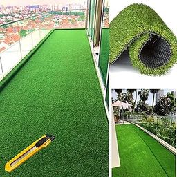 TAVASYA 40 MM Artificial Green Grass Mat 4 Feet X 10 Feet for Home Decor_Balcony_Floor Carpet_Terrace_Decoration_Lawn and Garden with 1 Blade_1 X 2 Feet Size Grass Mat TAGMT20-19