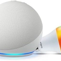 Amazon Echo Dot (5th Gen, White) Combo with Wipro Simple Setup 9W LED Smart Bulb-11