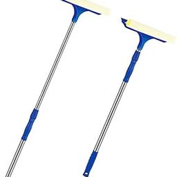 2 in 1 Window Squeegee - Window Cleaner Tool with Long and Short Handle, Crevice Floor Scrub Brush Clean Tool for High Outdoor Windows, Shower Glass Door, Car Windshield-22