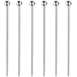 NJ Cocktail Picks 304 Stainless Steel Martini Olive Skewers Reusable Sticks Starter Toothpicks Fruit Stick, Perfect for Party Home Bar - 4.3 Inches: 8 Pcs-10