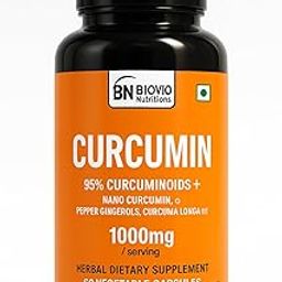 Biovio Curcumin Capsules with BioPiPerine & Gingerols 95% Curcuminoids Nano curcumin. 1500 mg per serve - Max Absorption, Joint Support Supplement, Herbal Turmeric Vegan 60 Capsules-image-64