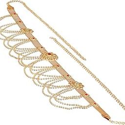 Red Stones Floral Waistchain Kamarbandh-image-50