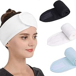 3PCS Women Adjustable SPA Facial Headband Bath Makeup Hair Band Headbands for Face Washing Soft Cotton Hairband(Combo Pack)(Multicolor)-16