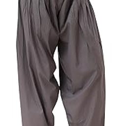 Semi Patiala Salwar Cotton One Side Pocket Traditional Indian Bottomwear Pant - Free Size Fit up to XXL - Grey-image-77