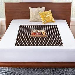 Kuber Industries Polyvinyl Chloride Dot Print Both Sided Bed Server Food Mat, Bedsheet Protector for Home 36"X36" (Brown) 54Km4339-image-10