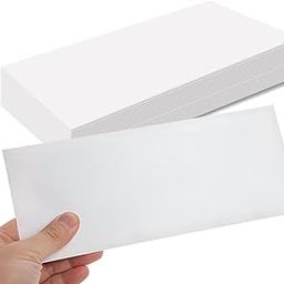 Premium White Cheque Size Paper Envelop, Thickness 80 GSM Ideal for Home Office Business Corporate Secure Mailing - 11" X 5" - (50 pcs)-image-67