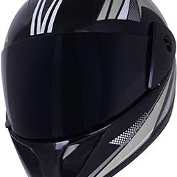 Western Era Enhanced Comfortable Graphics Design Pro Impact Resistant ABS Shell ISI Certified Full Face Helmet and UV Protection Visor (Large, Black Glossy - Blue)-image-40