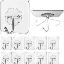 MAARS INDUSTRIES Self Adhesive Wall Hooks. Transparent, Waterproof and Oilproof Hooks for Kitchen, Bathroom, Office. No Drill Wall Mount Hooks for Hanging Towels, Keys, Utensils (Pack of 10)-14