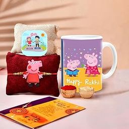 CraftVatika Rakhi for Brother Kids with Gift Combo Set | Printed Mug, Fridge Magnet| Kids Rakhi for Girls Brother Boy Sister | Rakshabandhan Gift for Children-24
