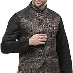 Brocade Zari Silk Nehru Jacket for Men-image-69