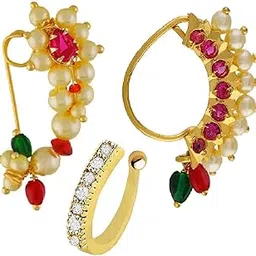 vama Fashions Maharashtrian Nath Clip on Nose Ring Without Piercing for Women-picture-40