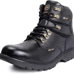 Mens 6 inches Premium Steel Toe Cap Real Grain Leather Outdoor Laceup Boots/Warranted Qualtiy & Durable Boot-image-3
