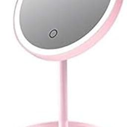BANIRA LED Makeup Mirror with Storage Tray, 90 Degree Touch Screen, Portable Glass Tabletop Cosmetic Mirror, USB Powered-picture-46