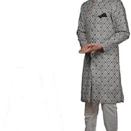 Mens Traditional Ethnic Wear Indo Western Style Kurta Pajama Set-image-91