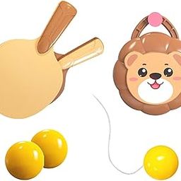 CALANDIS® Hanging Table Tennis Trainer Practice for Boys Girls Parent Kids Interaction Brown | Sporting Goods | Indoor Games | Table Tennis, Ping Pong | Sets-image-26