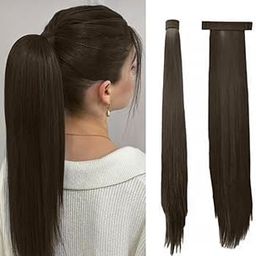 BLUSHIA Hair Extensions And Wigs Ponytail Hair looking Scale Ponytail Hair Wig/Extension Ponytail Long Hair Curly 24 Inches Hair Brown Colour for Women-image-88