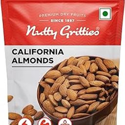 Nutty Gritties Premium California Almonds Badam, 1Kg, Raw American Almonds, 100% Natural | Resealable Pouch-image-70