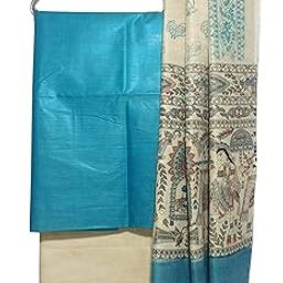 Women's Cotton Silk Handcrafted Unstitched Salwar Suit Dress Material with Printed Dupatta-picture-2