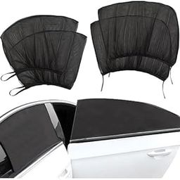 FLUXBOX 4 PCS CAR Window Cover Car Window Sun Shade, Breathable Mesh Car Rear Front Side Window Shade Sunshade UV Protection for Baby Family Pet, Car Mosquito Net Curtains Fit for Most of Cars-image-54