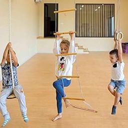 SAIF HANDICRAFTS Indoor Kids Gym Set 5in1 - Home Playground Equipment - Gift Play Set for Kids Gymnastics 3-9 y. o.-17
