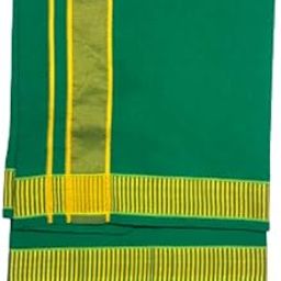 Color Cotton Dhoti with Wide Color Border for Men - 2 Meters-image-20
