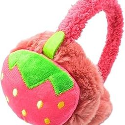 w+ Fruit Pink Strawberry Design Earmuff Soft And Comfortable | Winter Outdoor Adjustable Ear Muffs Warmer for Boys and Girls Pack of 1-picture-32