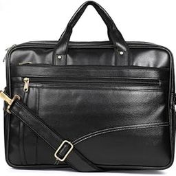 Vegan Leather 15.6 Inch Laptop Office Briefcase Messenger Bag Satchel for Men and Women, with Adjustable Strap and Expandable-image-79