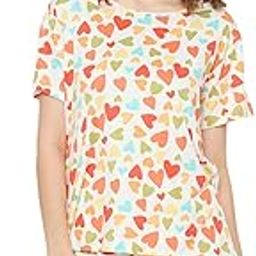 Women's Printed Shorts Nightsuit Set, Short Sleeve T-Shirt and Shorts-image-28