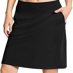 Women's 4 Pockets UV Protection 20" Modest Knee Length Skirt Athletic Running Golf Tennis Skort Zippered Pockets-image-39