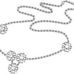 18k (750) White Gold and Diamond Necklace for Women-image-25